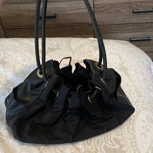 Classic Kate Spade Black Shoulder Bag with Gold Accents